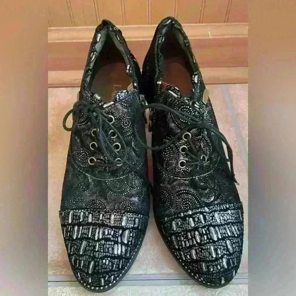 Laura Vida lace up bootie heels with metallic pattern Derbies ELCODIEO 231; 40 - Picture 5 of 10